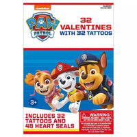 Paw Patrol 32 Valentines with Tattoos