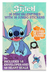 Stitch 16 Mini Valentine Cards with Jumbo Stickers