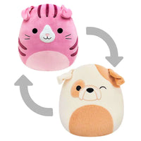 Squishmallows 8" Flip-A-Mallow Brock the Bulldog and Geraldine the Cat