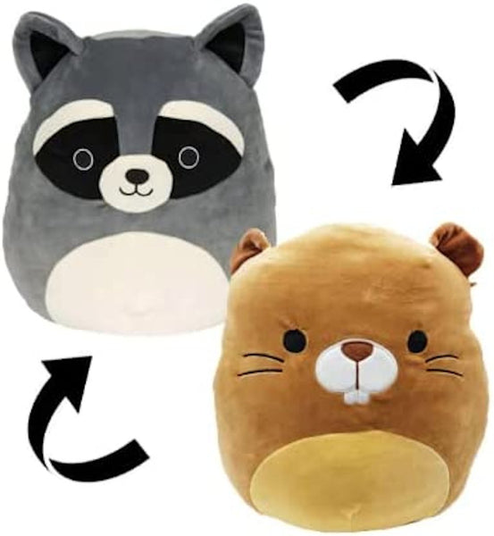 Squishmallows 12" Flip-A-Mallow Chip the Beaver and Rocky the Raccoon