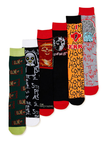 Horror Movies Men's Crew Socks 6-Pack