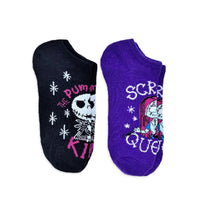 Nightmare Before Christmas Halloween Women's No Show Socks, 2-Pack