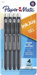 Paper Mate InkJoy Gel Pens Medium Point Black 4 Count