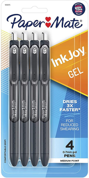 Paper Mate InkJoy Gel Pens Medium Point Black 4 Count