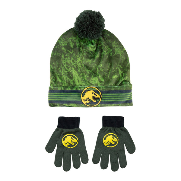 Jurassic World Boys Green Hat and Glove Set