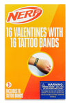 Nerf 16 Valentines Cards with Tattoo Bands