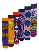 Willy Wonka and the Chocolate Factory Mens 6 Pack Socks