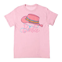 Barbie Cowboy Hat Juniors Pink T-Shirt