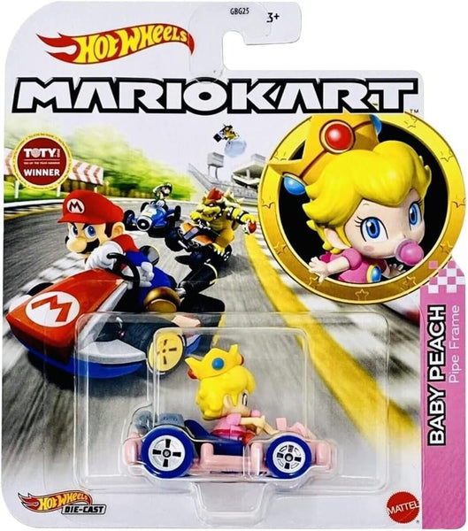 Hot Wheels Mario Kart Baby Peach with Pipe Frame