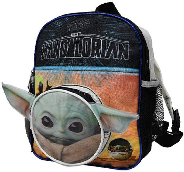 Star Wars the Child Baby Yoda 11" Mini Backpack with Head Shaped Front Pocket