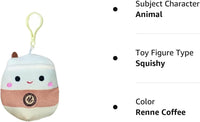 Squishmallows 3.5" Clip On Renne Coffee