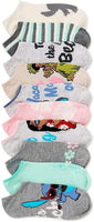 Lilo & Stitch Vacation Womens 10 Pack No Show Socks