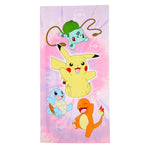 Pokemon Starters Beach Towel Pink Purple