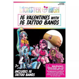 Monster High 16 Valentines with Tattoo Bands