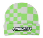 Minecraft Embroidered Green Check Beanie