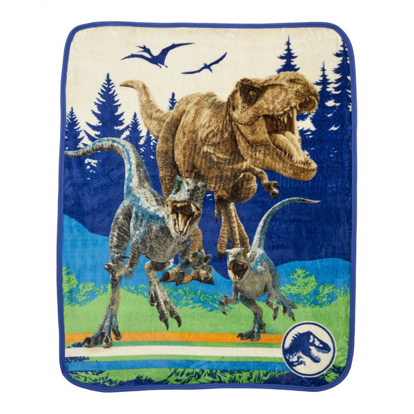 Jurassic World Kids Silky Soft Plush Throw Blanket