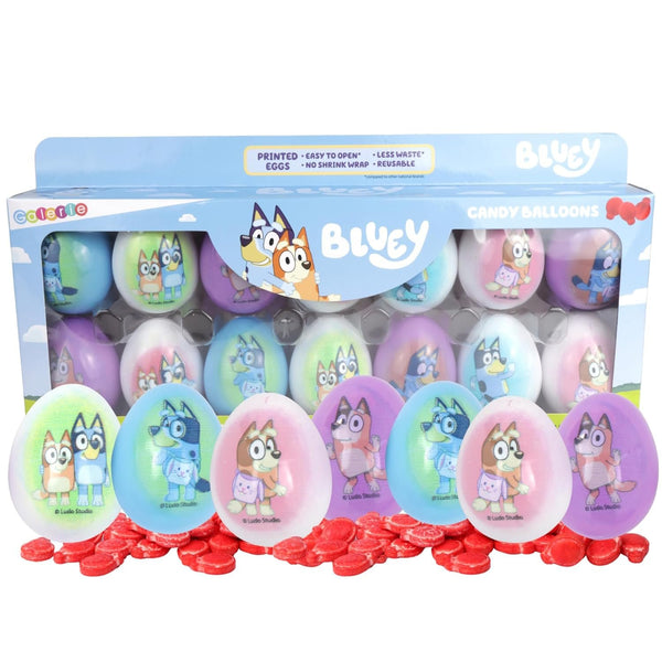 Bluey and Friends 14 Printed Candy Filled Easter Eggs