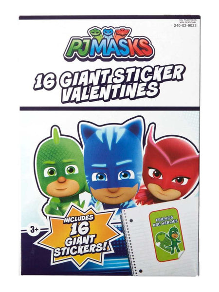 PJ Masks 16 Giant Sticker Valentines