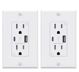 Utilitech 15-Amp 125-Volt  USB A/C Outlet 2 Pack