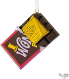 Hallmark Willy Wonka and the Chocolate Factory Wonka Bar with Golden Ticket Christmas Ornament