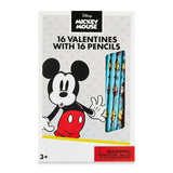 Mickey Mouse 16 Valentines with Pencils