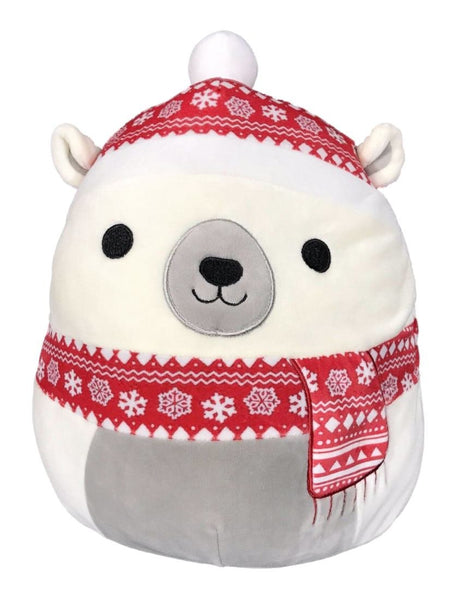 Squishmallows 8" Brooke the Polar Bear with Red Hat and Scarf