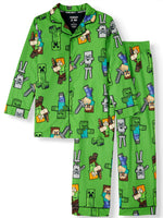 Minecraft Pajamas Boys Coat Style Pajama Set (X-Small (4/5))