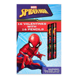 Spider Man 16 Valentines Cards with Pencils