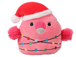 Squishmallows 8" Franny the Flamingo with Santa Hat and Lights