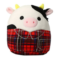 Squishmallows 7.5" Harvest Connor the Cow in Plaid Shirt