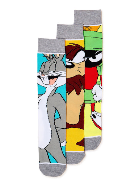 Looney Tunes Men's Crew Socks, 3-Pack