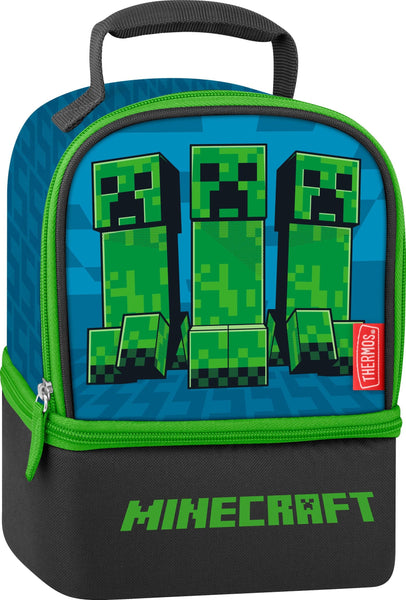 Minecraft Thermos Kids Insulated Dual Compartment Lunch Bag