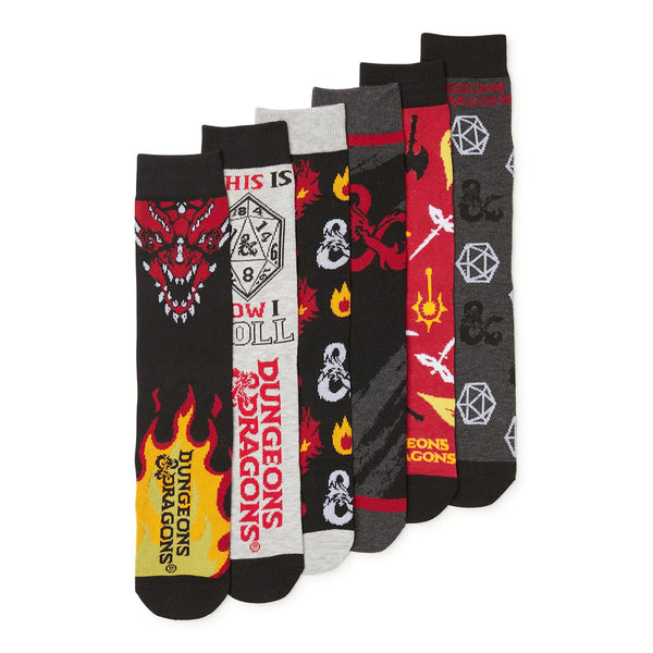 Dungeons & Dragons Mens 6 Pack Crew Socks