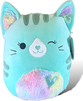 Squishmallows 11" Corinna the Teal Tabby Cat with Heart