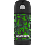 Minecraft Pixelated thermos Funtainer Straw Bottle 12 fl oz