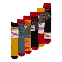 Nissin Cup Noodles Godzilla Men's Socks, 6-Pack