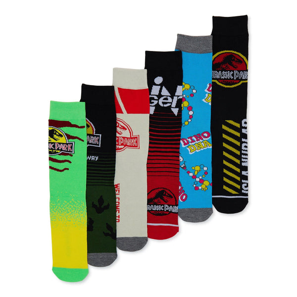 Jurassic Park 6 Pack Mens Socks