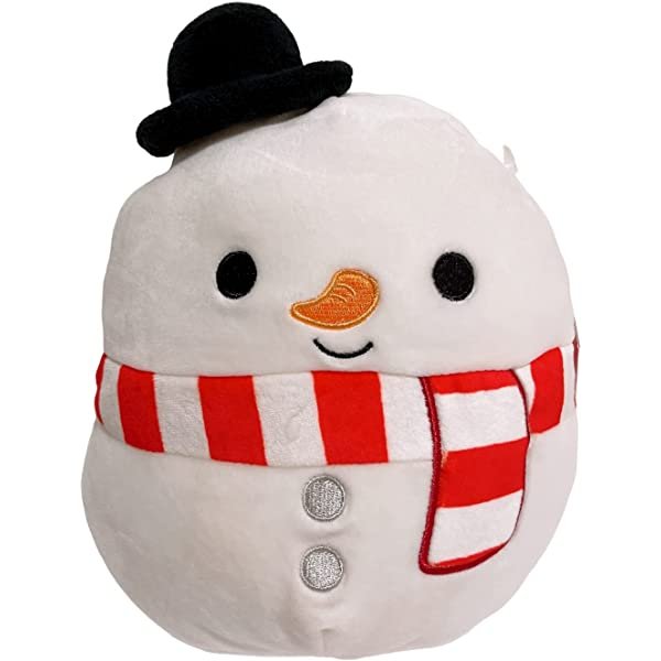 Squishmallows 12" Manny the Snowman with Red Striped Scarf