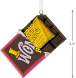 Hallmark Willy Wonka and the Chocolate Factory Wonka Bar with Golden Ticket Christmas Ornament