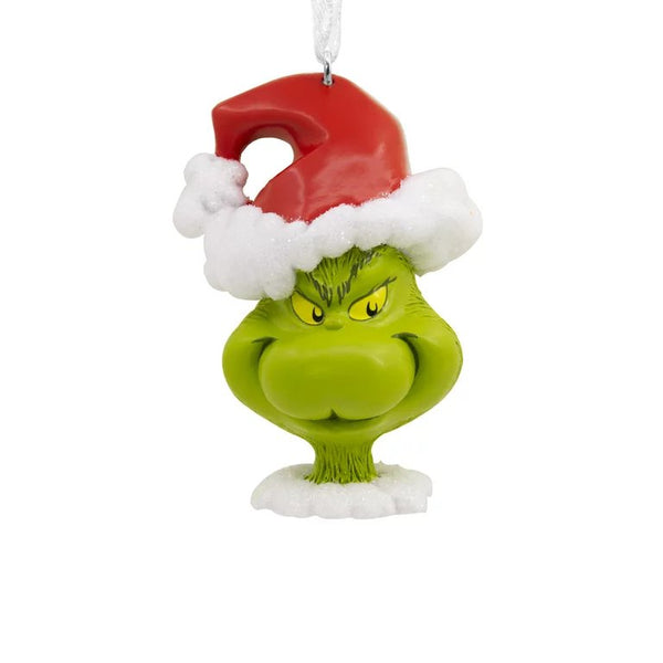 Hallmark Ornament The Grinch Head in Santa Hat