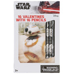 Star Wars 16 Valentines with Pencils