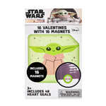 Star Wars Mandalorian 16 Valentines Cards with Magnets