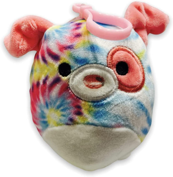 Squishmallows 3.5" Clip-On Shena Tie Dye Rainbow Dog