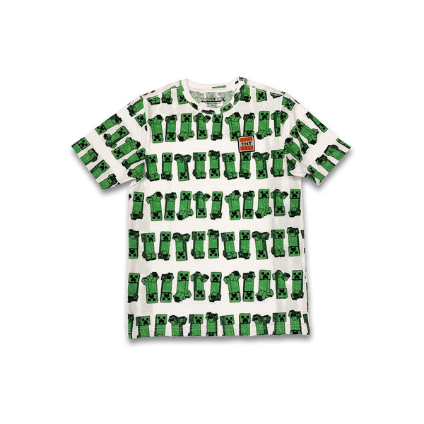 Minecraft Lined Up Creepers Boys Shirt